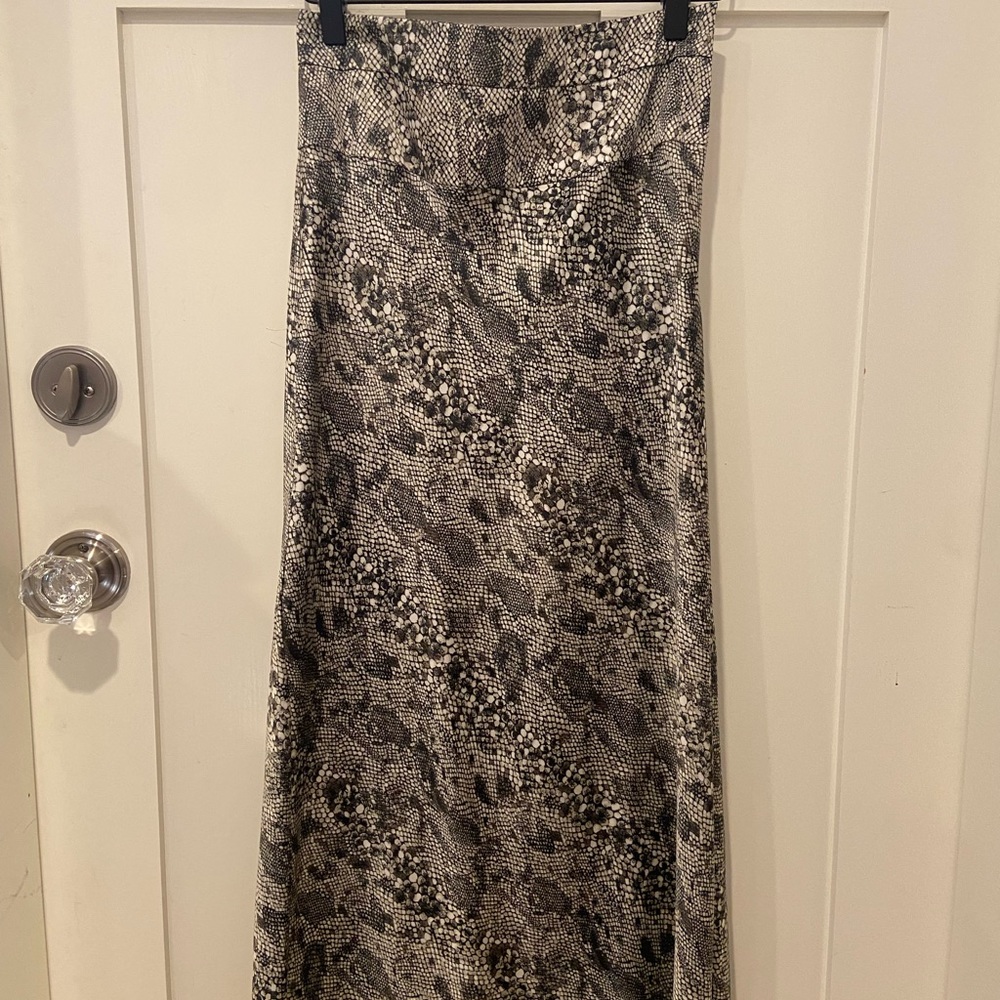 Free People Snakeskin Satin Midi Skirt